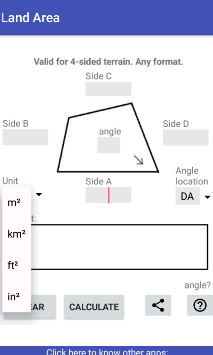 Área terrestre - Calculadora - Aplicación en Amazon Appstore