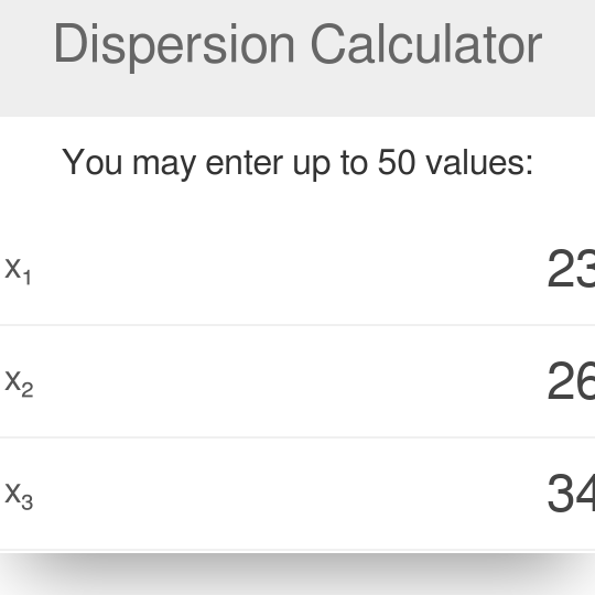 Calculadora de dispersión