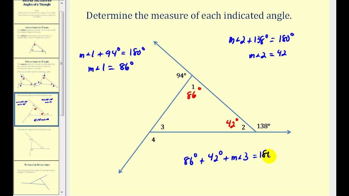 Calculadora de ángulos exteriores de un triángulo Introducción a los ángulos interiores y exteriores de un triángulo.