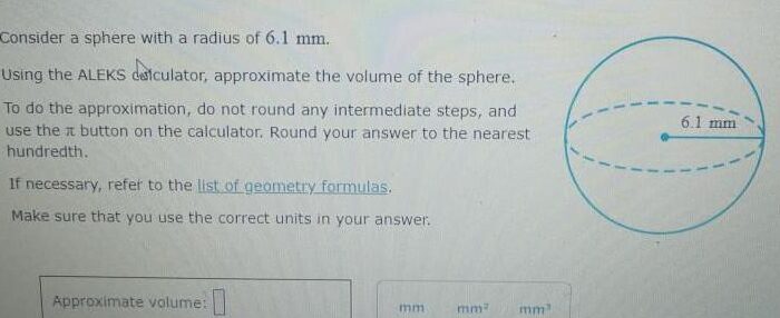 RESPUESTA] Considere una esfera con un radio de 6 1 mm Usando el...