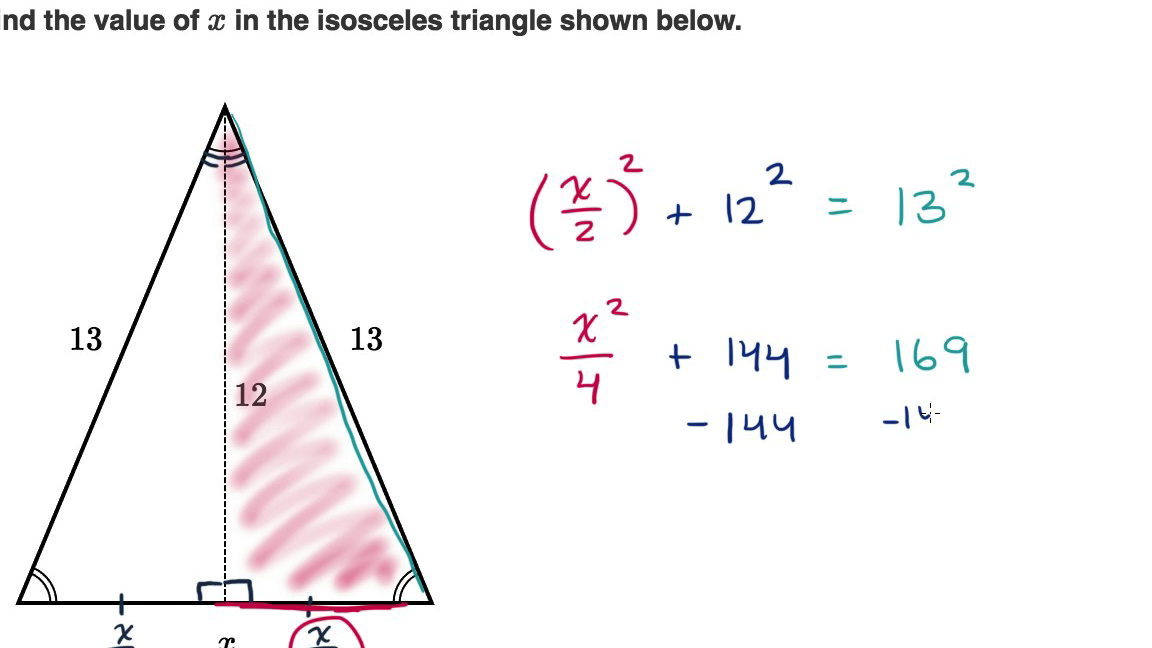 Calcular el área de la superficie de triángulos rectángulos e isósceles...