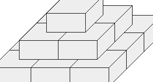 ¿Cómo calcular piedras en un bloque piramidal escalonado?