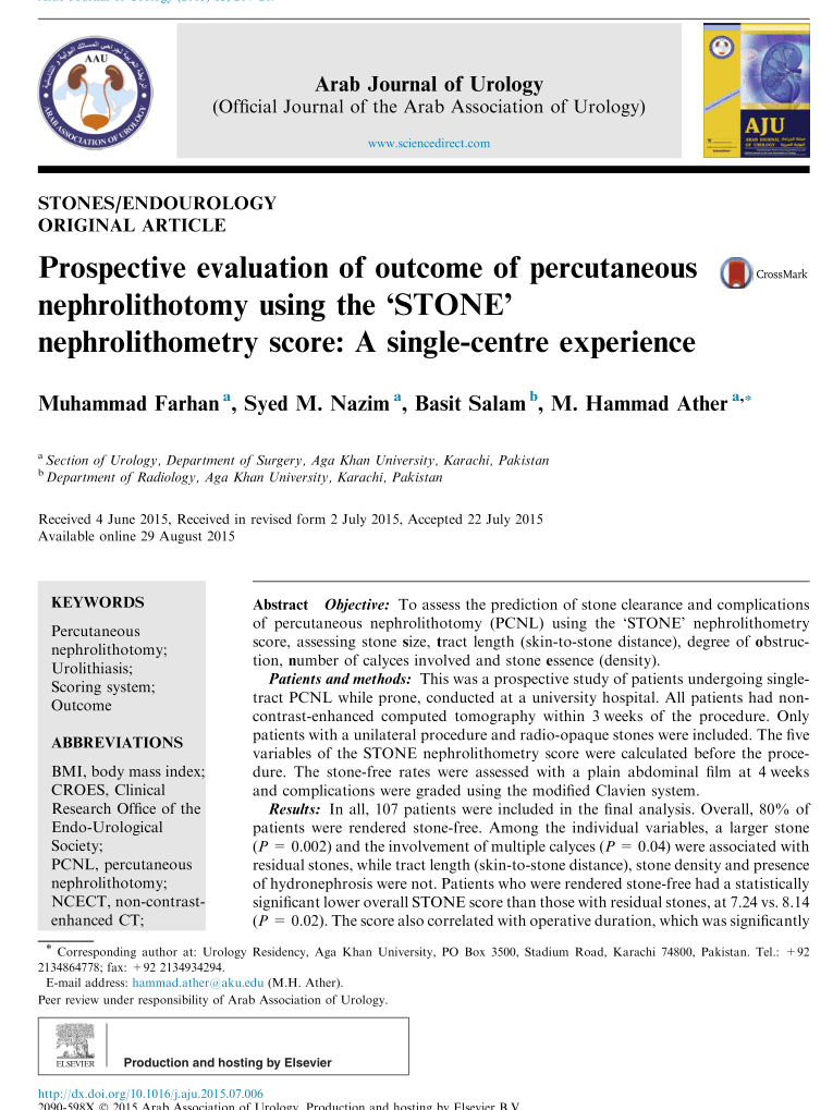 Calculadora de Cálculos Renales para Nefrolitotomía Percutánea PDF) Evaluación prospectiva del resultado de la cirugía percutánea ...