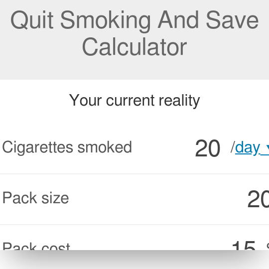 Calculadora para dejar de fumar y ahorrar