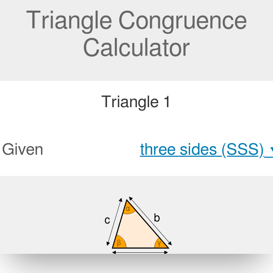 Calculadora de congruencia de triángulos