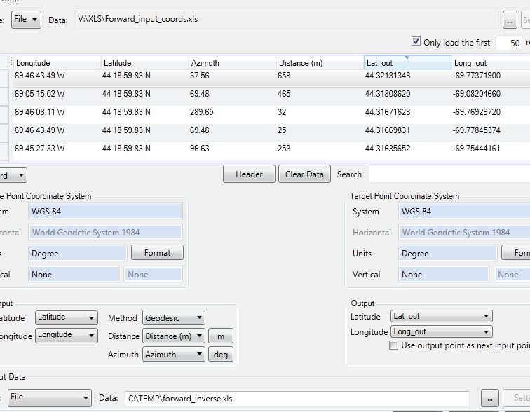 Base de datos de puntos hacia adelante y hacia atrás