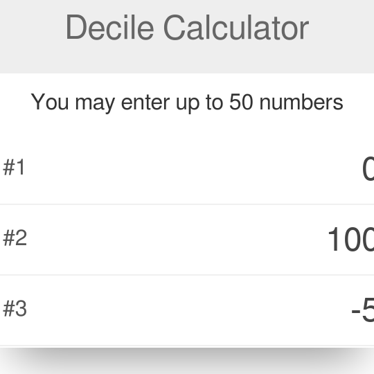 Calculadora de Deciles Calculadora de deciles