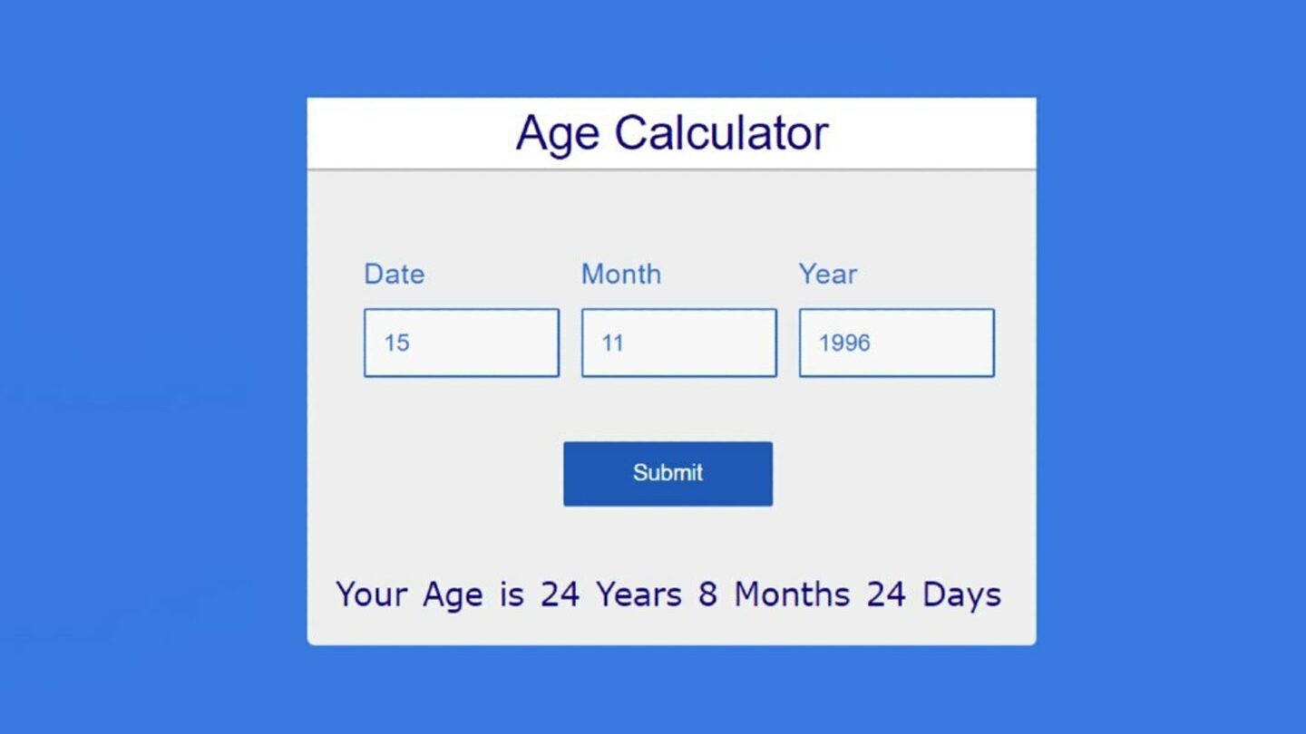 Calculadora de edad de Javascript |