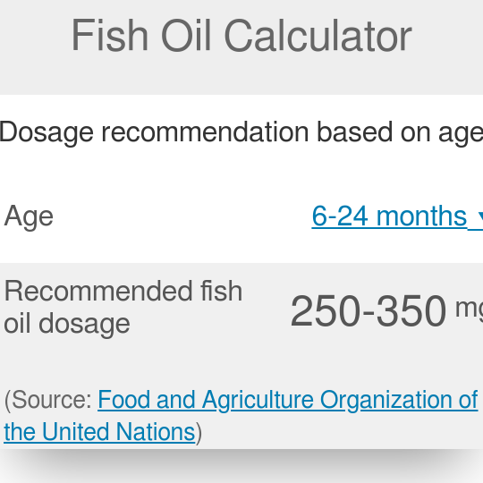 Calculadora de aceite de pescado