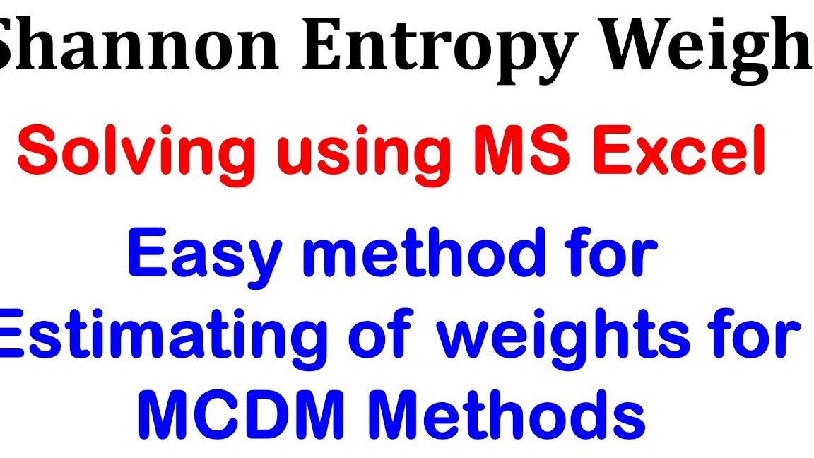 Método de entropía de Shannon - Método sencillo - Cómo estimar pesos para problemas de MCDM #Entropía