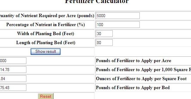 Calculadora de fertilizantes