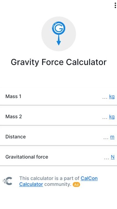 Fuerza gravitacional: CalCon por codificación de etapas