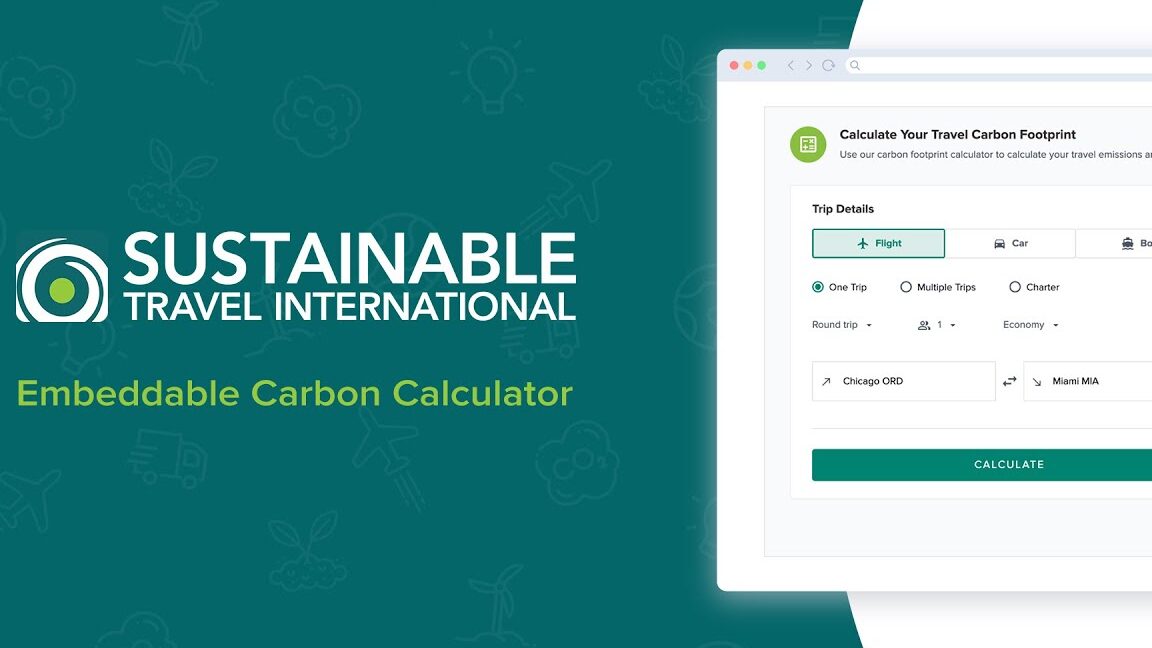 Calculadora de Huella de Carbono de Vuelo Calculadora de huella de carbono integrable |