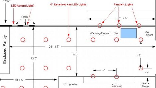 Calculadora de iluminación empotrada Diseños de diseños de iluminación de cocina - BClight