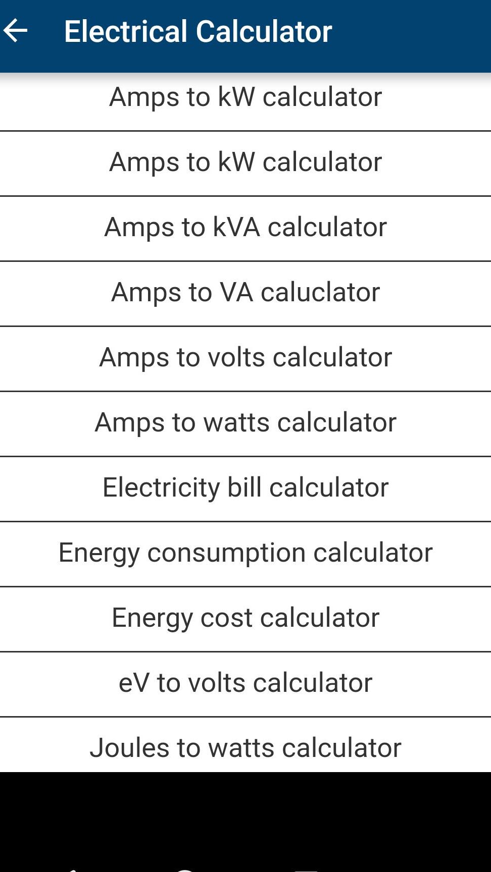Calculadora Eléctrica APK para Android Descargar