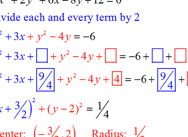 Calculadora de la forma general de la ecuación de un círculo Ecuaciones circulares - MathBitsNotebook(Geo)