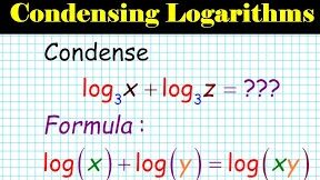 Cómo condensar expresiones logarítmicas logarítmicas precálculo 3 3 Larson ...
