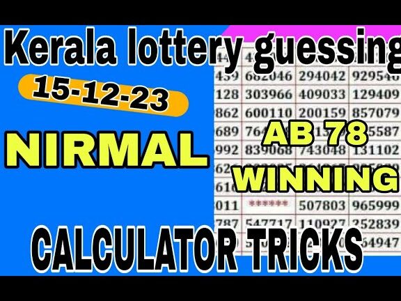 15-12-2023 / Adivinanzas de la calculadora de lotería de Kerala / Lotería de Kerala ...