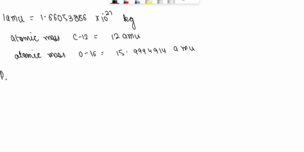 Calcule la masa reducida, en kg, de una molécula de carbono...