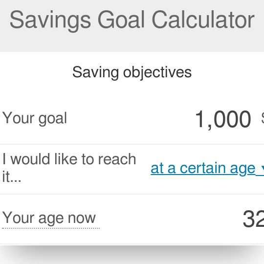 Calculadora de objetivos de ahorro
