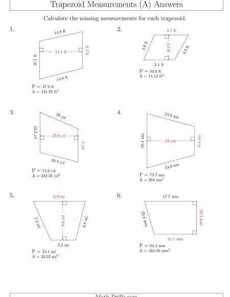 Calcular bases y alturas de trapecios (A)