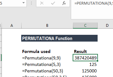 Función PERMUTACIONAL: Fórmula, cómo usarla en Excel