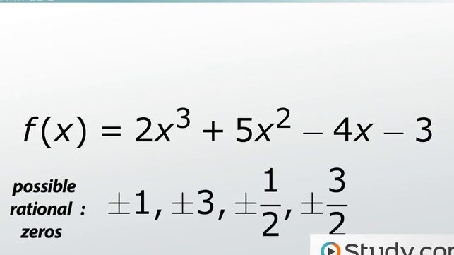 Vídeo sobre cómo utilizar el teorema de los ceros racionales para encontrar raíces racionales