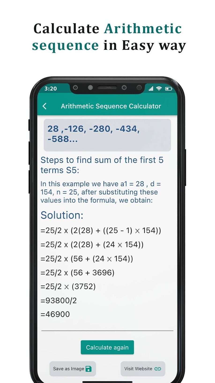 Calculadora de secuencia aritmética para Android - Descargar