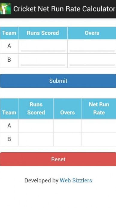 Calcular la tasa de ejecución neta de Cricket 1.0 Descarga gratuita