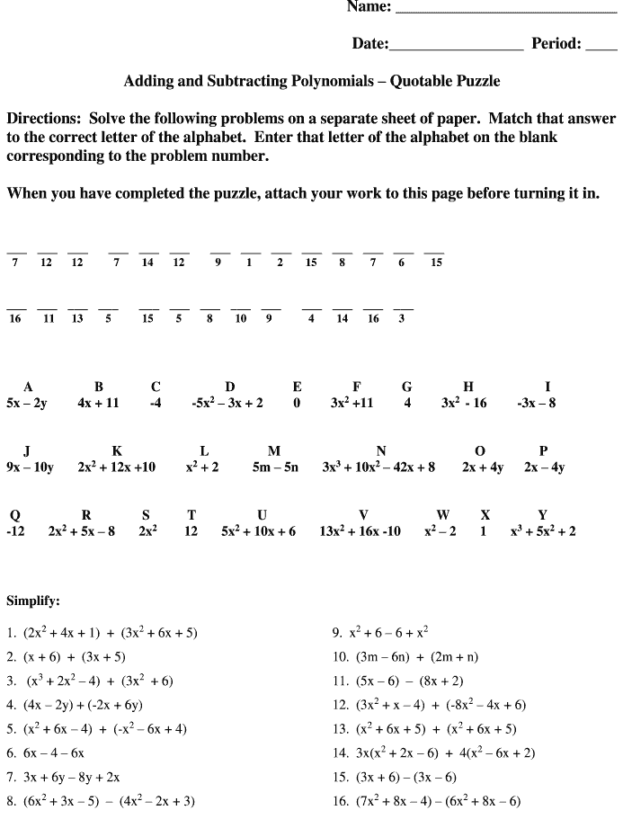 Calculadora de Suma y Resta de Polinomios Sumar y restar polinomios: completar y firmar en línea |