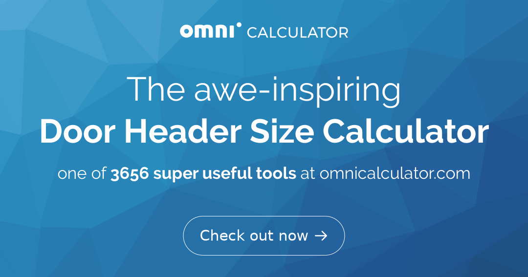 Calculadora del tamaño del encabezado de la puerta