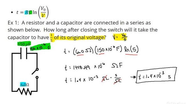 Cómo calcular el tiempo necesario para descargar un condensador ...