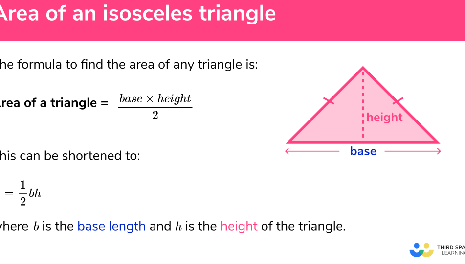 Área de un triángulo isósceles: pasos, ejemplos y hoja de trabajo