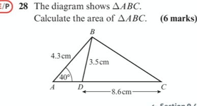 Calculadora de Triángulos ABC trigonometría - Calcular el área de $triángulo ABC$ - Matemáticas...