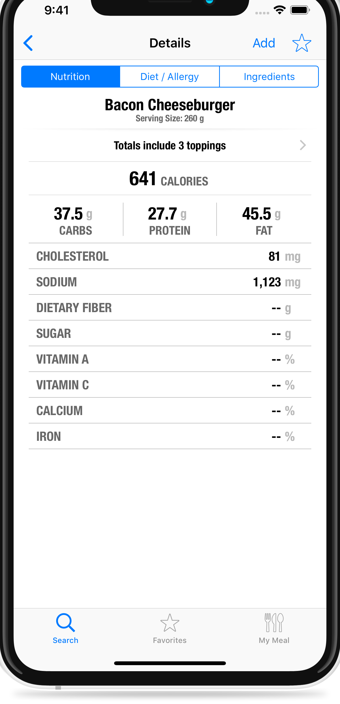 Calculadora de Nutrición + Aplicación – Adición de Nutrición