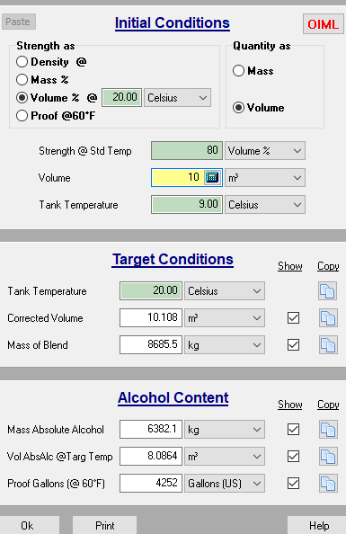 Corrección del volumen de alcohol por temperatura |