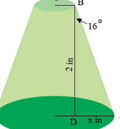El diámetro que falta de un cono truncado.