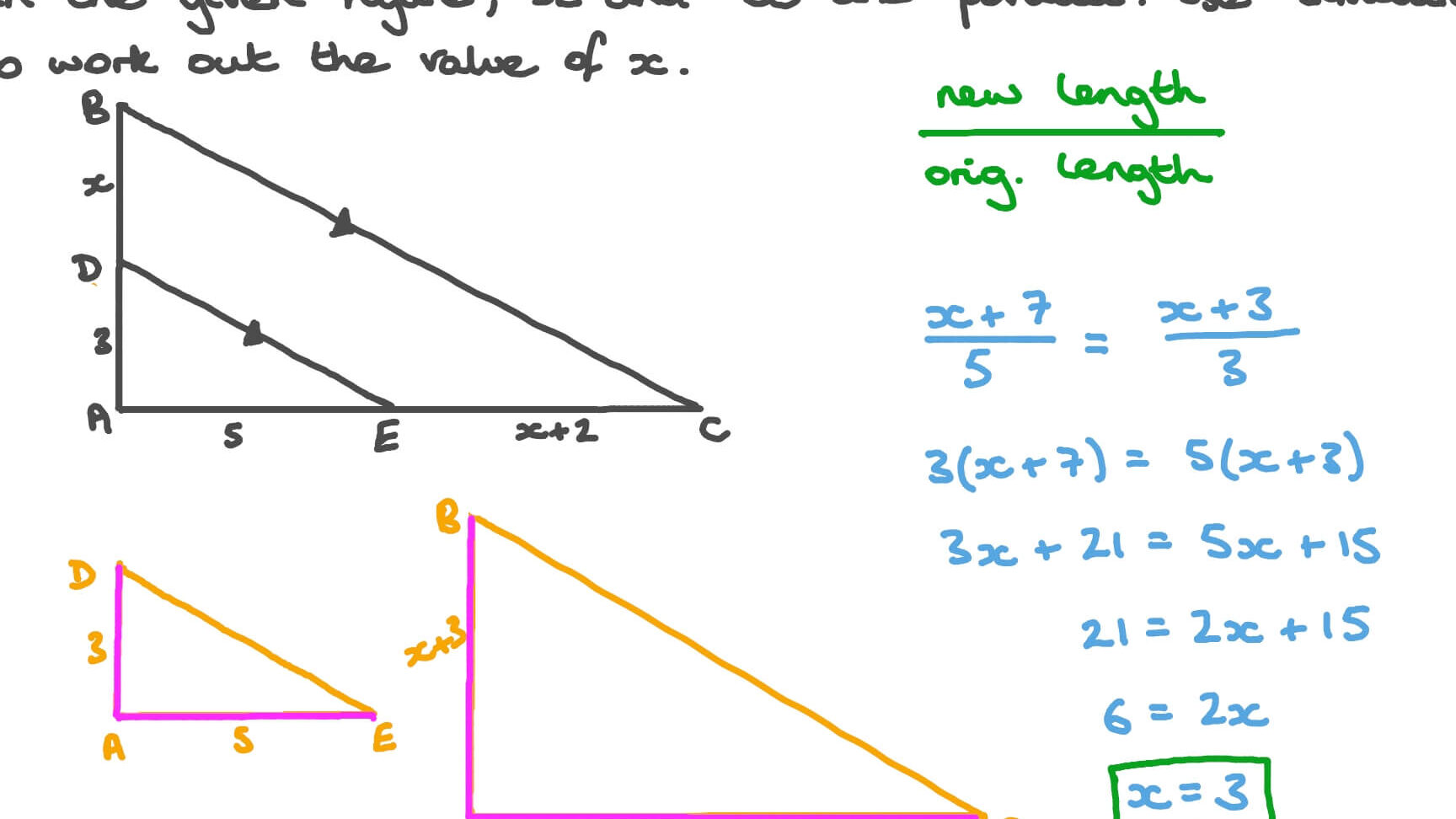 Calculadora del factor de escala del triángulo Usar propiedades de triángulos semejantes para calcular longitudes de lados correspondientes