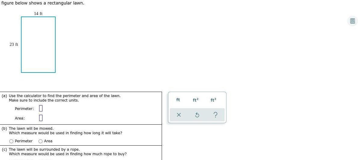 La siguiente figura muestra un césped rectangular.