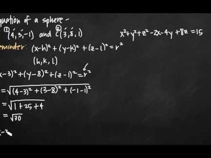 Calculadora del radio de una esfera Ecuación de una esfera - Expii