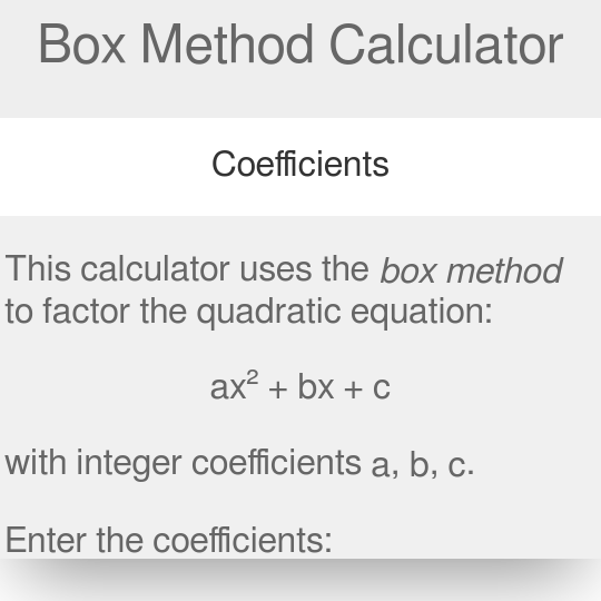 Calculadora del método de caja