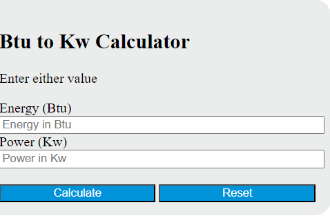 Calculadora de Btu a Kw - Academia de Calculadora