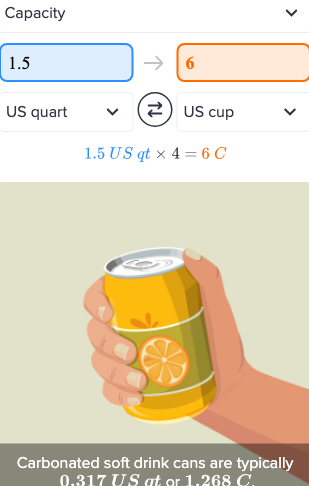 Respuestas flexibles: convierta 1 1/2 cuartos en tazas.