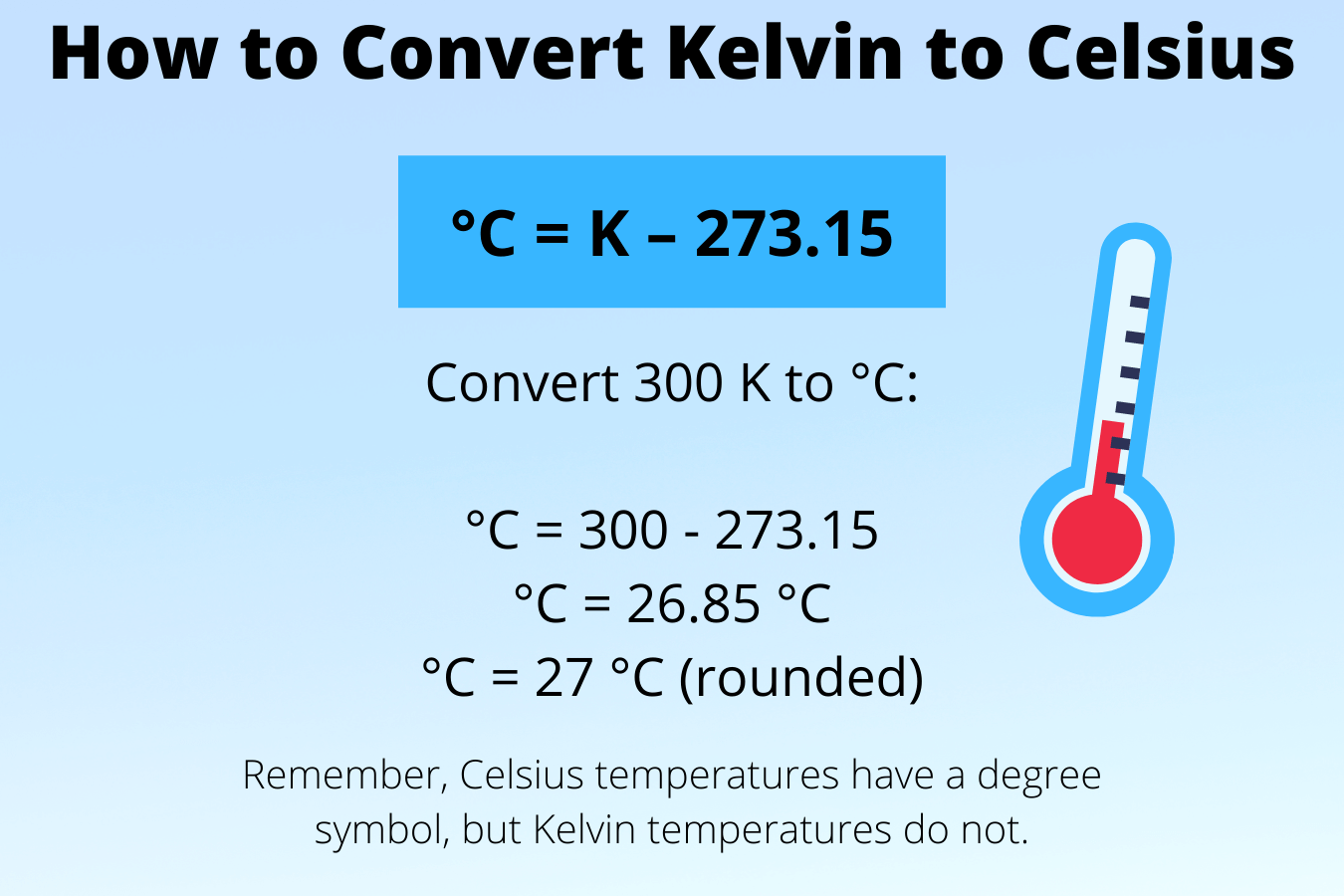 Convertidor de Kelvin Problema de ejemplo de conversión de Kelvin a Celsius
