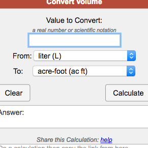 Calculadora de conversión de volumen