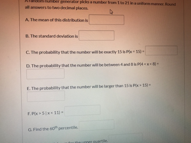 Resuelto Un generador de números aleatorios elige un número del 1 al 21...